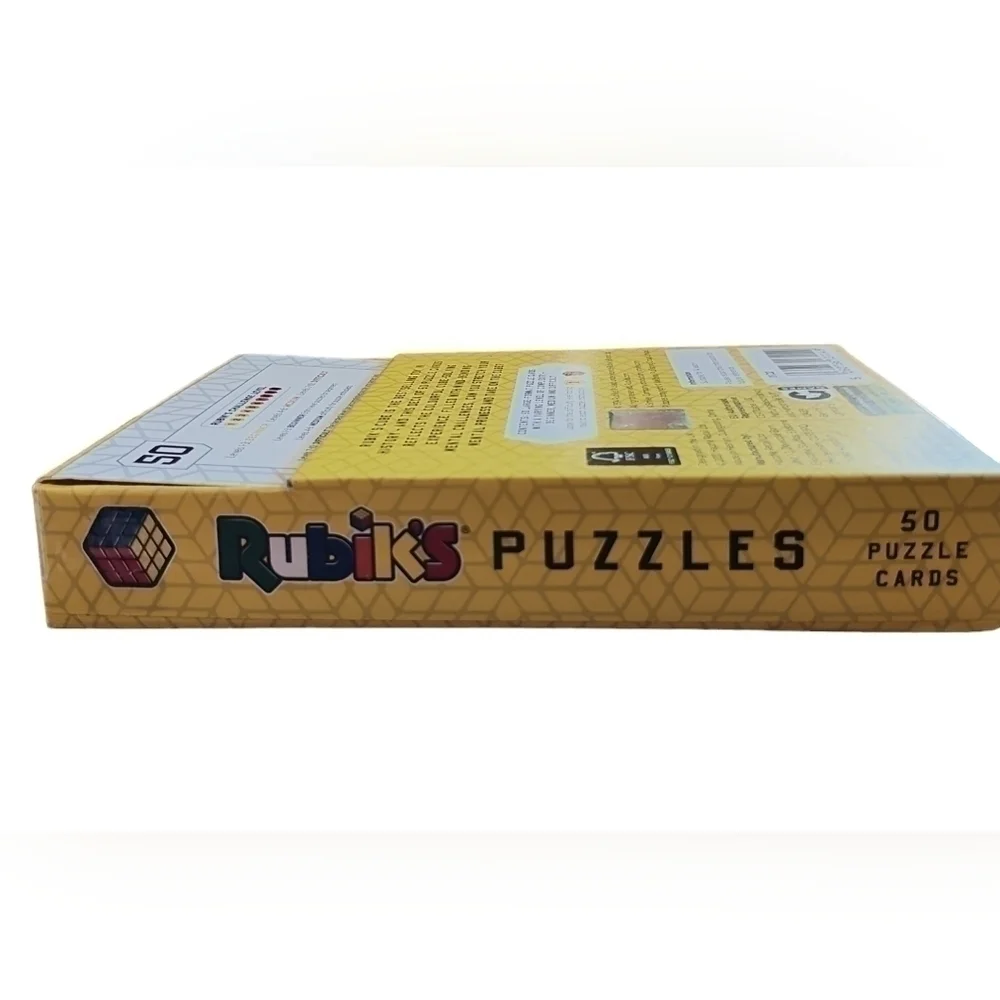Ginger Fox Rubik's Cube 50 Puzzle Cards to Test Your Brain Power - Suitable for